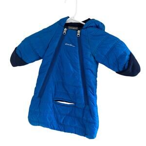 Eddie Bauer Infant Puffer Bunting Snow Suit Outerwear Blue Size 0-3 months